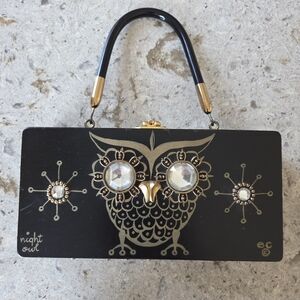 Enid Collins VINTAGE Artisan Made 1960's Night Owl Mini Bag